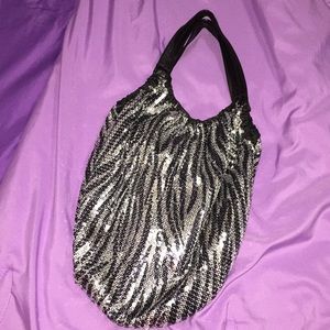 Disney zebra print-sequin purse
